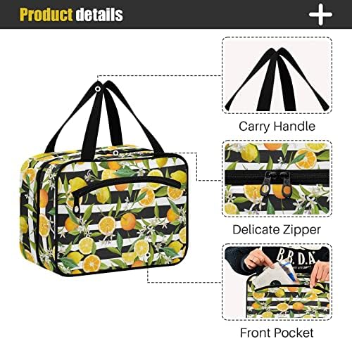 DOMINKING Orange e limão Bolsa de higiene pessoal pendurada Bolsas de cosméticos portáteis Travel