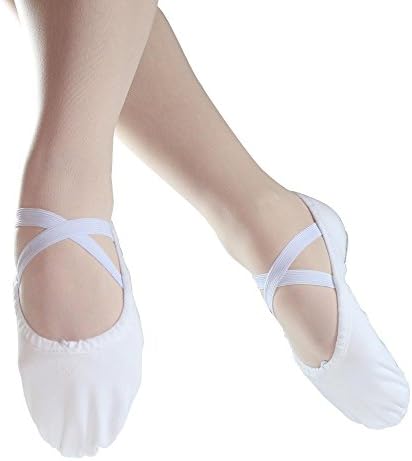 Danzcue Ballet Slipper para meninas, sapatos de balé de sola dividida