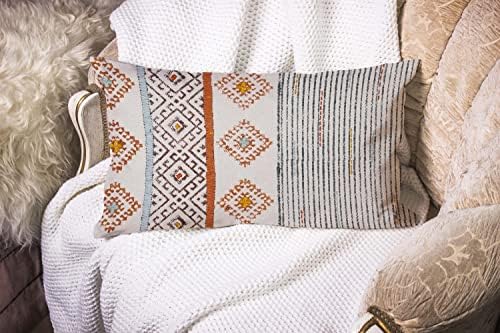 Jogue o travesseiro de travesseiro com mão-de-fita no estilo de fazenda decorativa tufada para sofá,