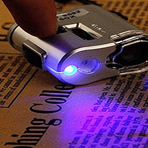 JF-XUAN LONGAÇÃO VIDRO 60X ZOOM LED Mini Microscópio Linente com Lupa da bolsa de luz LED com luz