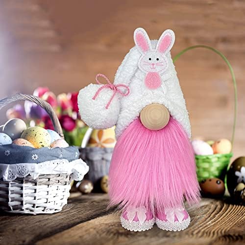 Um ornamento decorativo coelho de páscoa ornamento gnome boneca desktop ornament mamãe jardim gnomo