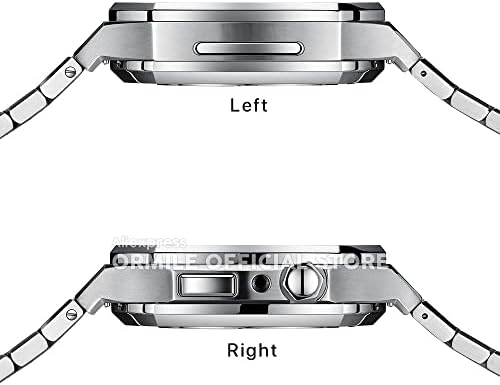 Dyizu para Apple Watch Band and Case Bracelet Series 44mm 4 5 6 7 8 Para Apple Watch Se 316L Aço inoxidável AP