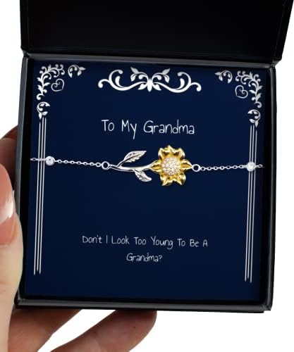 Eu não pareço jovem demais para ser uma vovó de pulseira de girassol, presentes especiais da avó, para