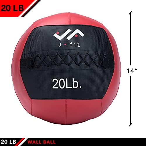 JFIT Wall Medicine Ball - 10 Opções de peso 4lb -30lb - bolas de parede duráveis ​​para exercício, cardio,