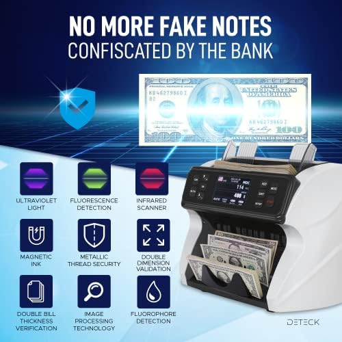 Printina DT50P Deteck e Dt600 Bank Grade Money Counter Machine Denominação Mista