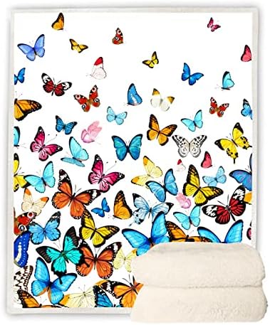 Presentes de borboleta para mulheres, cobertor colorido de borboleta, cobertor de decoração de borboleta