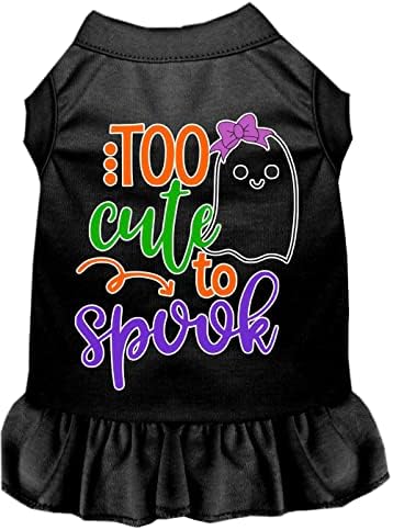 Muito fofo para espaçar-girly ghost scren cã vestido de cachorro preto xxxl