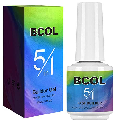 Gel de extensão de esmalte de gel de gel BCOL para unhas de unhas 5-in-1 Gel de unhas, 15 ml Extensão