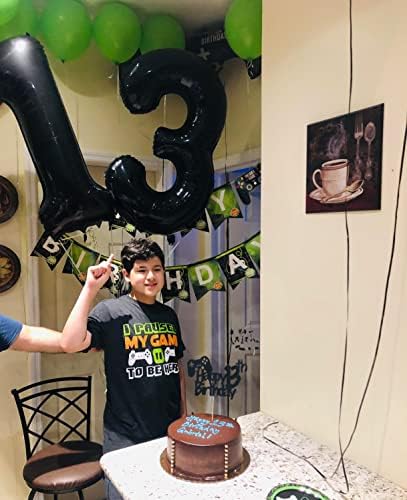 Balão de 40 polegadas, Número Digital Giant 19 Balões Black Helium para Festa de Aniversário de 19º Aniversário,