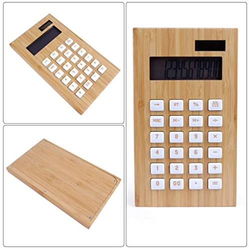 Calculadora de bolso calculador de bolso de tamanho de bolso calculador de tamanho de bolso de bambu do tamanho