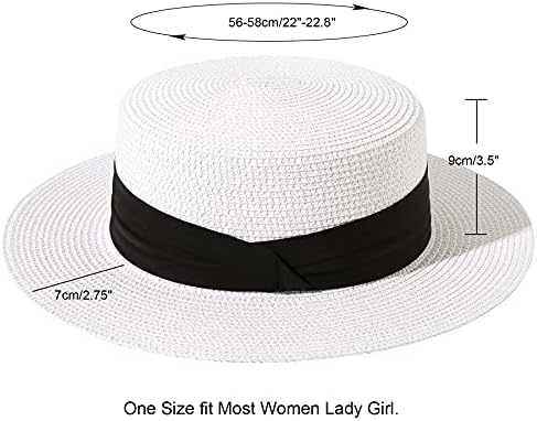 Chapéus de sol Lanzom para mulheres de chapéu de palha larga de palha