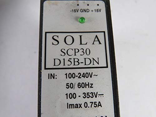 Solahd SCP30D15B-DN AC-DC Converter, trilho DIN, 2 O/P, 30W, 15V, 15V