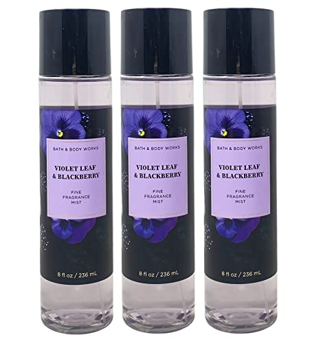 Conjunto de presentes de folhas de fragrância fina de folhas violeta e blackberry - inclui 3 névoas de fragrância
