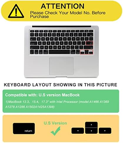 Tampa do teclado de silicone coreano para MacBook Air 13 polegadas A1466 A1369 & MacBook Pro 13 15 17