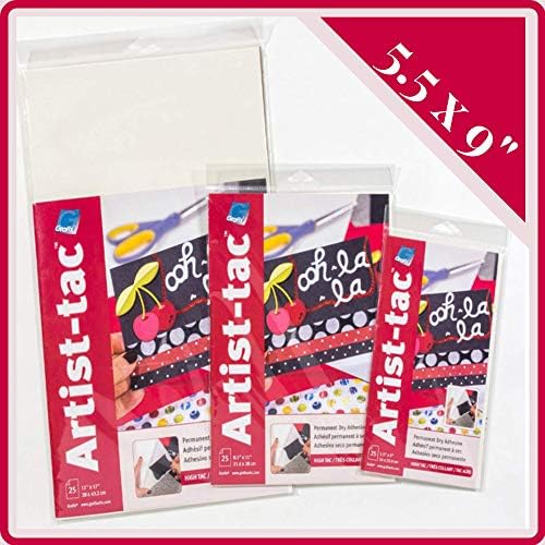 Grafix Artist-TAC Perm 5.5x9 5,5 x 9 ”, pacote de 25, Micro adesivo permanente é uma opção de montagem