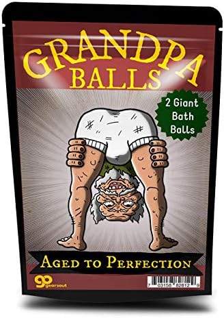 Bolas de bolas do vovô Bombas - Design de Old Man Funny - XL Bath Fizzars for Men - Raiz Beer Scent, 2