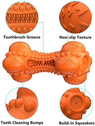 Schitec Two Squeaky Dog Toy para mastigar agressivo Raça grande, o osso de borracha indestrutível