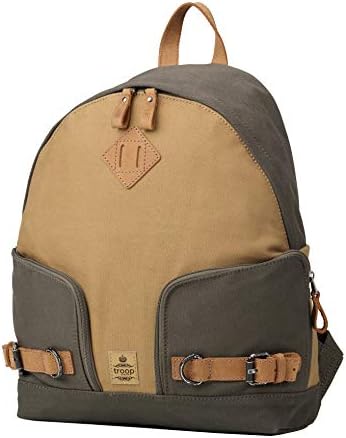 Tropa London Heritage Canvas Couro Mochila, Canvas Leather Smart Casual Daypack, Backpack para
