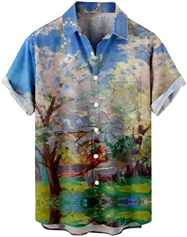 Xiloccer camisetas esportivas para homens de botão camisa de camisa camisetas tropicais para homens, camisetas