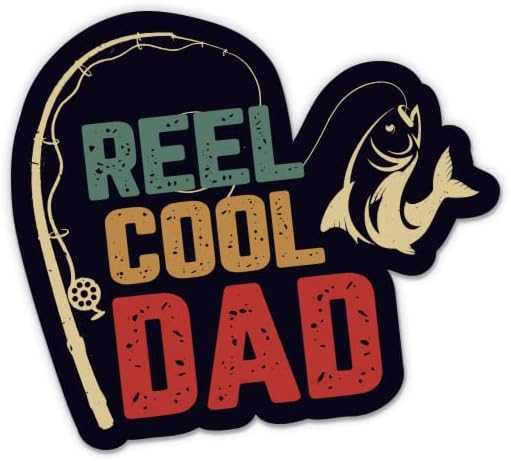 Reel Cool Dad Starther - Adesivo de laptop de 3 - Vinil impermeável para carro, telefone, garrafa de água
