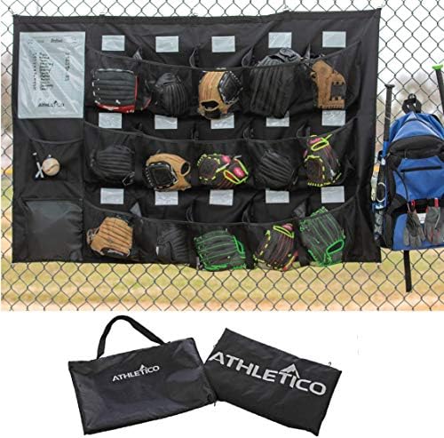 Organizador do abrigo de 15 jogadores do Athleto - Bolsa de capacete de beisebol pendurada para organizar equipamentos de beisebol, incluindo luvas, capacetes, luvas de rebatidas, bolas e muito mais