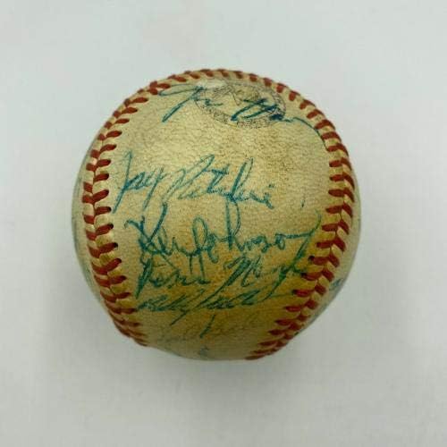 1966 Atlanta Braves vs São Francisco Giants Team assinou beisebol 33 Sigs JSA COA - Bolalls autografados