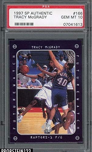 1997-98 SP Authentic 166 Tracy McGrady Raptors RC ROOKIE HOF PSA 10 GEM MINT - CARTOS DE BASCASSO