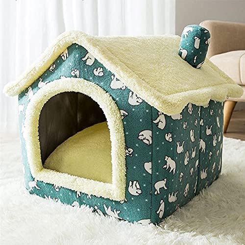 Casa de cachorro confortável Cama de gato encalhada de inverno dobrável para gato de cachorro pequeno Cama de pelúcia