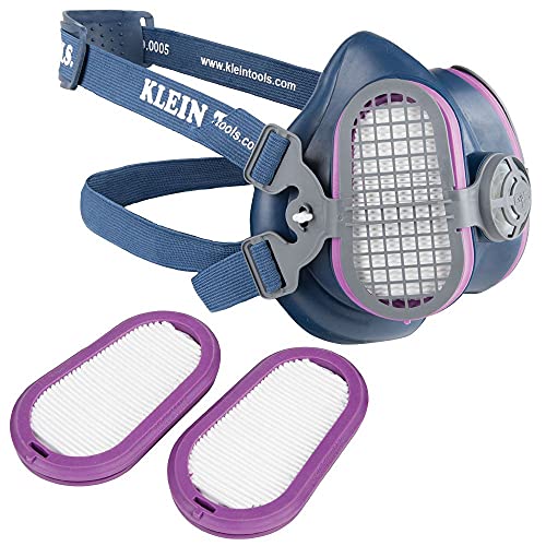 Klein Tools 80044 Máscara facial, kit de respirador de meia-máscara P100 com máscara P100 e filtros de substituição