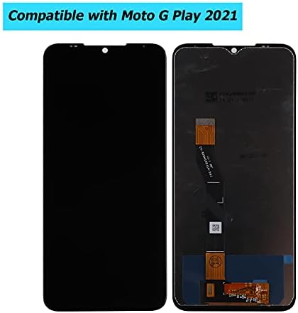 VVSIAEEK AMOLED LCD Compatível com o Moto G Play 2021 6,5 polegadas LCD Touch Tela Trel Display Black com