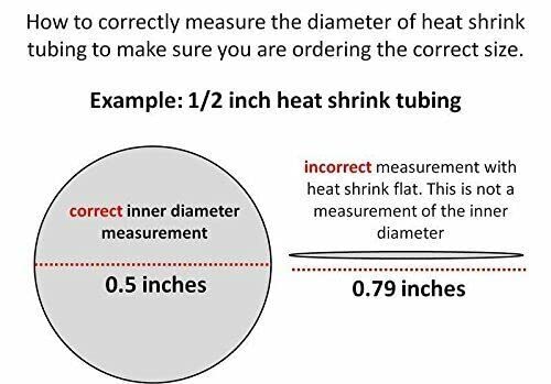 Tubo de encolhimento de calor - 2: 1 Proporção LOTE DE TUBO ENVIENCIDADE 2,75 polegadas preto 8 polegadas