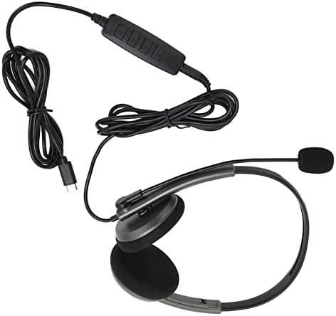 Fone de ouvido do telefone do computador, plugue de fone de ouvido de call center e reprodução de faixa ajustável