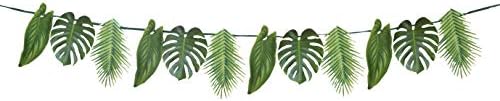 Decorações de festas de guirlanda de palmeira tropical, comprimento 2,6m, 8,5 pés, verde