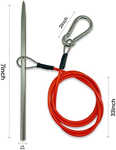 Stringer de peixe para espingarda com cabo de aço inoxidável revestido e carabineiro para serviço pesado