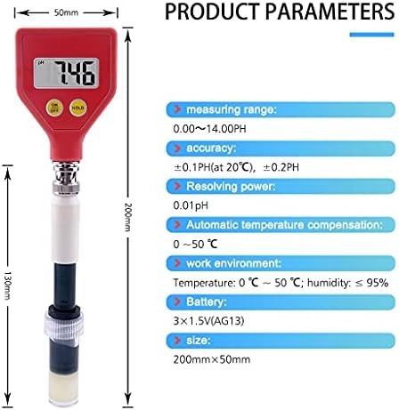 SJYDQ Skin Ph medidor de pH digital Testador de dados varejáveis ​​de retenha com eletrodo de vidro usado para alimentos aquáticos queijo leite solo