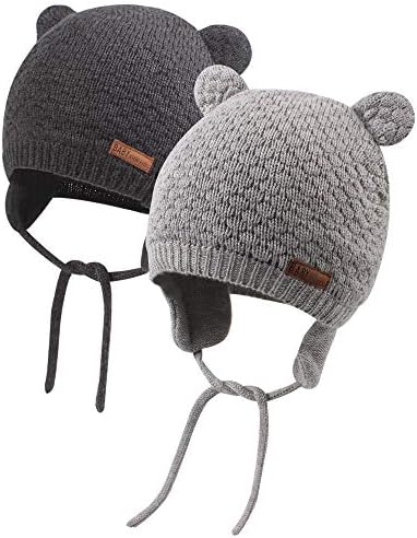 Xiaohawang chapéu de bebê fofo urso criança fone de ouvido quente quente para o outono inverno