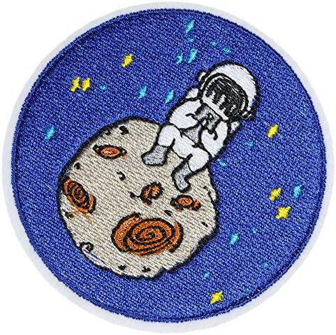 JPT - Astronauta Mars Cartoon Appliques Bordiques Ferro/Sewar On Patches Badge Patch fofo de logotipo na camisa
