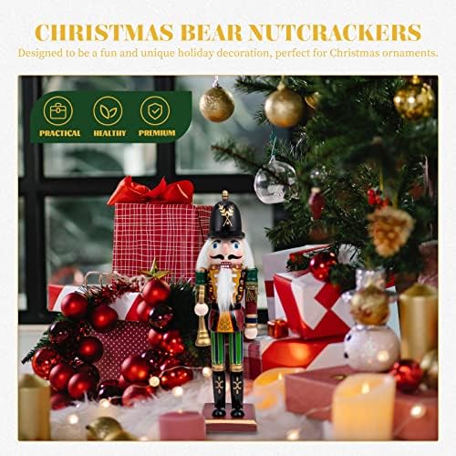 PretyZoom Christmas Nutcrackers Elf Elf Holiday Boldrebracker Elf de madeira com cana de doces e caixa de presente