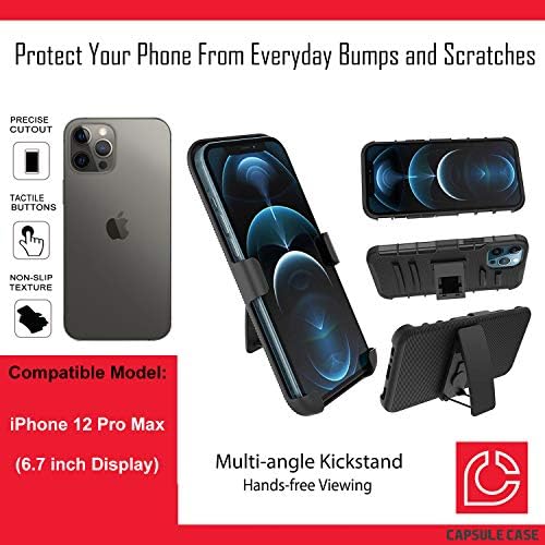 Ohiya Case Compatível com o iPhone 12 Pro Max [Proteção militar Proteção à prova de choque de choque