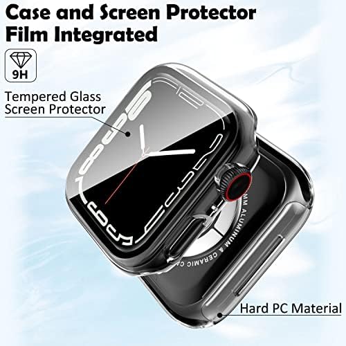 Qhohq 2 pacote hard pc estojo compatível com a série Apple Watch 8 45mm & série 7 45mm com protetor de