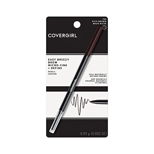 CoverGirl Easy Breezy Brow Micro-Fine + Definir lápis, Marrom mel, 0,003 oz