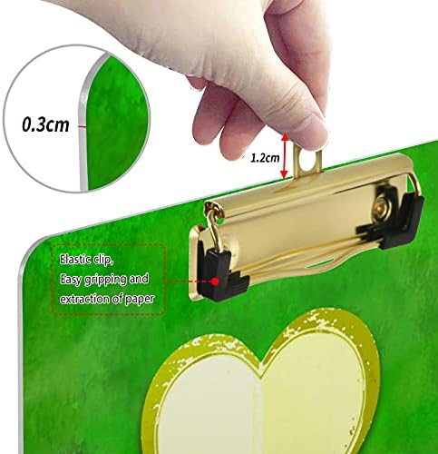 SHAMROCK St. Patrick Day Plástico Placs com clipe de clipe de metal Tamanho da área de transferência Placas