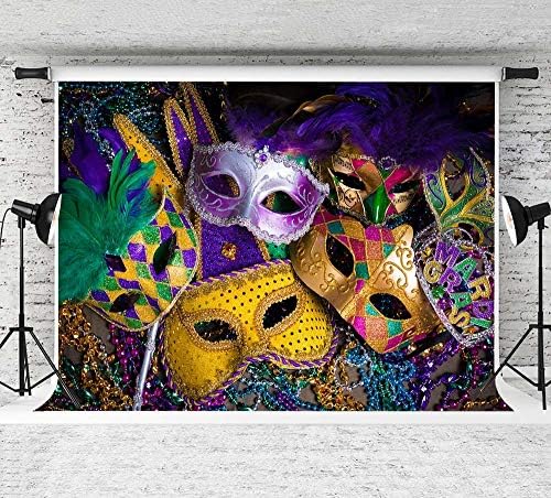 Misfarda cenários de ouro roxo glitter glitters máscara de carnaval fotografia pano de fundo vinil 5x3ft fiesta