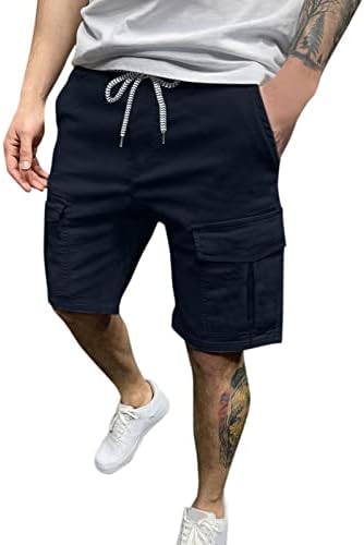 Linden Creek Masculino Casual Casual Sólido Cargo Pesquisa bolso Slim Pant shorts Curtos de verão Shorts