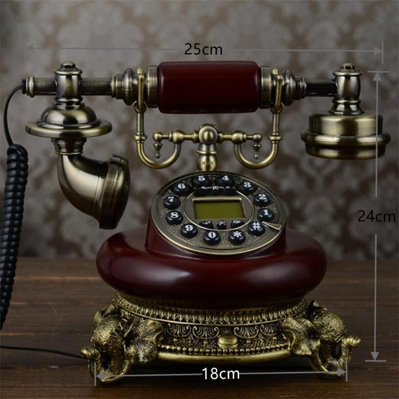 Lepsjgc antigo telefone fixo de chamador de chamador de resina de telefone fixo e imitação de metal com