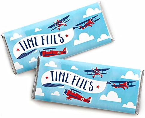 Fazendo voo - Avião - Candy Bar Wrapper Vintage Plane Churcine ou Festas de Birthday Party - Conjunto