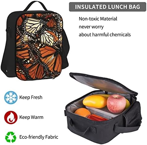 Monarch Butterflies Backpack Conjunto de mochila, bolsa de lancheira de backpack de bolso.