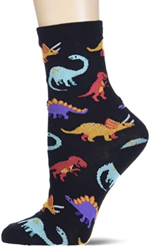 Hot Sox Boys Big Fun Animal Crew 1 Par Pack-Cool Casual Novelty Socks for Kids, Dinosaur, Large/Xlarge
