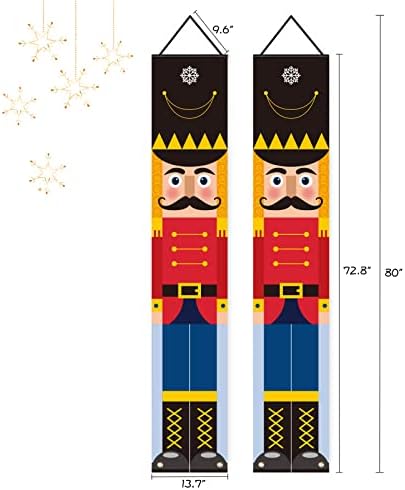 Decorlife Giant Nutcracker 6ft, decorações de Natal de quebra -nozes para externo, banner de natal
