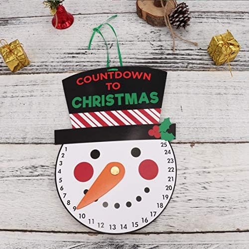 AMOSFUN Snowman advento Calendário Countdown Papel de Natal Ornamento pendurado para decoração de porta